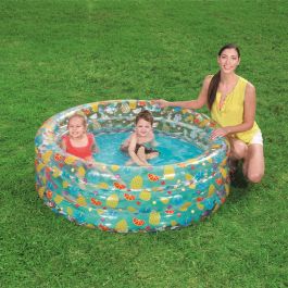 Bestway Piscina Hinchable 3 Aros Transparente Tropical 150x53 cm +6 Años Jardin 51045