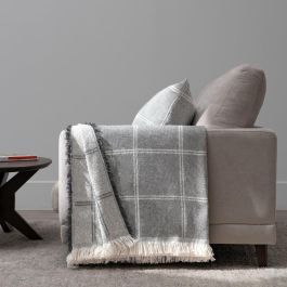 Colcha Cuadros Gris Perla Algodón 280 X 260 cm