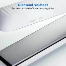 Medion MD19925 Plancha de Pelo 56W, 5 Programas, 165-210°C, Pantalla LED, Blanco