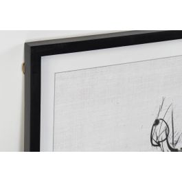 DKD Home Decor Cuadro Moderno Blanco Negro Madera 90 x 70 x 2.5 cm (2 Unidades)