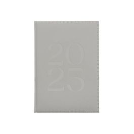 Agenda Encuadernada Liderpapel Creta 170x240 mm 2025 Dia Pagina Color Gris Papel 70 gr