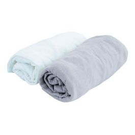 Domiva Lote 2 Sábanas Ajustables Jersey Blanco y Gris Perla 60 x 120 cm para Cuna de Bebé Algodón 130g/m² Oeko-tex Precio: 23.94999948. SKU: S7100630