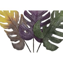 Hoja DKD Home Decor Verde Marron 3 x 80 x 20 cm (12 Unidades)