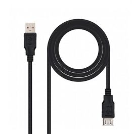 Cable Alargador USB 2.0 Nanocable 10.01.0203-BK/ USB Macho - USB Hembra/ 1.8m/ Negro Cable Alargador USB 2.0 Nanocable 10.01.0203-BK/ USB Macho - USB Hembra/ 1.8m/ Negro