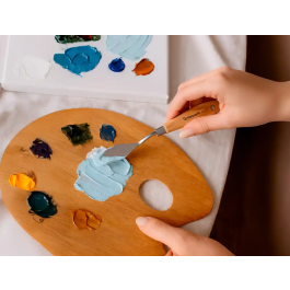 Liderpapel Espatula para Pintura, Juego de 5 Unidades Metálica Mango de Madera Tamaños Surtidos Certificado FSC