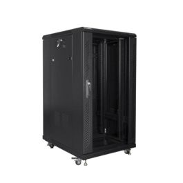 Lanberg FF01-6822-12B Armario Rack 19 Pulgadas 22U 600x800 Negro IP20 Patas Ajustables Ruedas