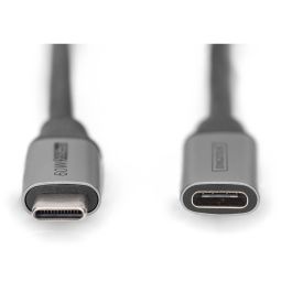 Digitus Cable de Extensión USB-C a USB-C Macho/Hembra 1m, USB 3.2 Gen 1 (5 Gbit/s), PD 60W, Negro