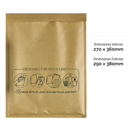 Fellowes Bolsa De Burbujas Banker Box Nº18 Acolchada 270x360 mm Kraft -Pack De 10-