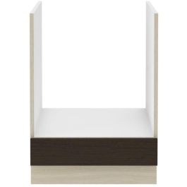 Chamonix muebles bajos de cuatro - 2 puertas - melamina - decoración de roble oscuro - l 60 x d 52 x h 82 cm