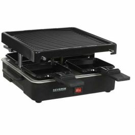 SEVERIN Raclette Grill 4 personas compacto, fácil de almacenar, ideal para hogares pequeños, superficie de cocción 21 x 21cm, RG 2370