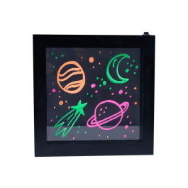 Wondee Marco de mensajes con efecto luz neón iluminado 235x42x245 mm