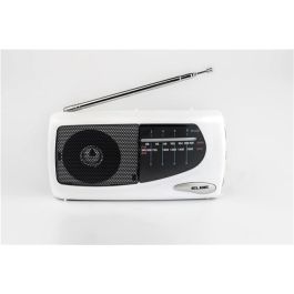 Elbe RF-52-SOB Radio Portátil Blanca AM/FM con Altavoz Integrado para Sobremesa, Fácil Uso y Diseño Elegante