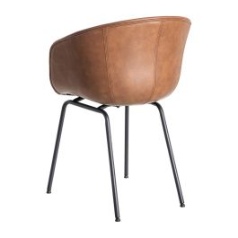 Silla Marrón Metal / Simil Piel 59 X 50,50 X 81,50 cm