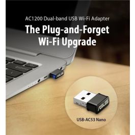 Asus Adaptador Wi-Fi USB AC1200 Nano Doble Banda 867Mbps 5GHz / 300Mbps 2.4GHz con MU-MIMO IEEE 802.11ac