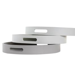 Bandeja Alpino DKD Home Decor Marron Claro Blanco 35 x 5 x 35 cm (3 Unidades) Bandeja Alpino DKD Home Decor Marron Claro Blanco 35 x 5 x 35 cm (3 Unidades)