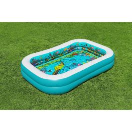 Bestway Piscina Hinchable 2 Camaras Fondo 3D Marino con Accesorios 262x175x51 cm +3 Años Jardin 54177