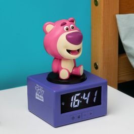 Paladone Reloj Despertador de Toy Story, personaje Lotso el Oso Rosa. Diseño Amigable Disney Pixar con Pantalla Digital, funciona con Pilas.