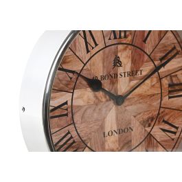 DKD Home Decor Reloj de Sobremesa Tradicional Aluminio Plateado Natural 9.5x33x30 cm, 1 pila AA