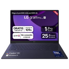 LG Portátil Gram Pro 16Z90Ts - G Intel, Pantalla WQXGA 16:10, Intel Core Ultra 9, 32GB RAM, 1TB SSD, Windows 11 Home Precio: 2315.94999944. SKU: B1JFTHN5PG