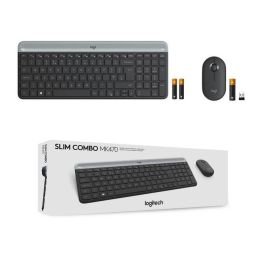 Logitech MK470 Combo Teclado y Ratón Inalámbrico Ultra-Fino Silencioso Teclas Perfil Bajo Ratón 90% Reducción Ruido Batería Larga