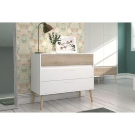 Cómoda - AALBORG - 3 cajones - Blanco - Estilo escandinavo - 90,8 x 40 x 77,5 - PARISOT Precio: 182.53455. SKU: B1EDMCQ6YR