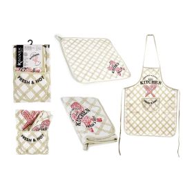 Set Delantal y Paño Cocina Rizo Fresh Kinvara - 60x80 cm, Blanco/Verde, Algodón/Poliester (12 Unidades) Precio: 65.68999976. SKU: S3609332