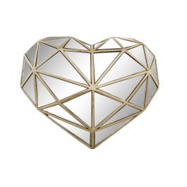 DKD Home Decor Decoración Pared Chic Corazón Resina y Cristal Dorado 26x21x5 cm Precio: 26.49999946. SKU: S3039409