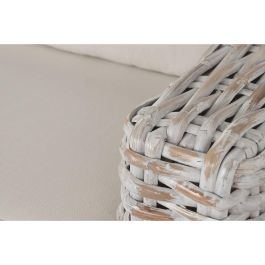 DKD Home Decor Indo 2c25 Sofá Balinés Bicolor Ratán 103 x 64 x 220 cm Set de 4 con Cojines