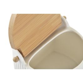 Salero con Tapa DKD Home Decor 12 x 10 x 11 cm Natural Porcelana Blanco