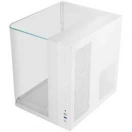 Mars Gaming MC-INFINIOLITE White: Caja Gaming ATX Cube con Cristal Templado Curvo Panorámico Blanco - Estructura Dual Chamber, GPU hasta 325mm, sin Ventiladores