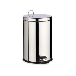 Berilo Papelera de Acero Inoxidable 20L Plata con Pedal, Cubo Extraíble, Dimensiones 30.5x36x44.5 cm