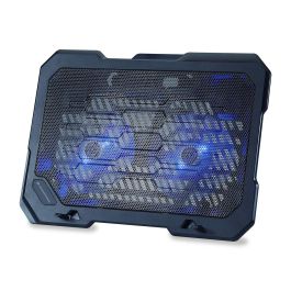 Conceptronic Base Refrigeración para Portátiles con 2 Ventiladores Ultrasilenciosos, Ajuste de Altura, hasta 15.6"