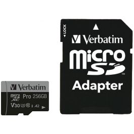 Verbatim 47045 Tarjeta de Memoria MicroSDXC 256GB Class 10 U3 V30 A2 100/90 MB/s con Adaptador microSD