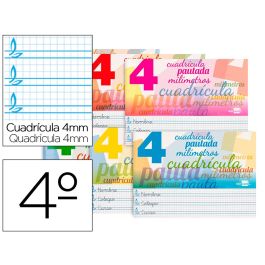 Libreta Liderpapel Pautaguia Tapa Cartoncillo 32 Hojas Din A5 70 gr Cuadriculado Pautado 4 mm Apaisado Con Margen 10 unidades