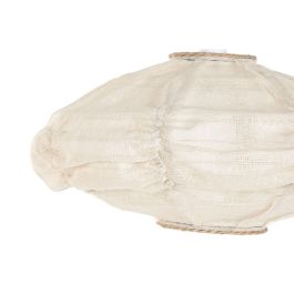 DKD Home Decor Lámpara de Techo Colgante Oriental Colección Japaning Lino Crudo Natural 45x45x20 cm E27 Max 50W
