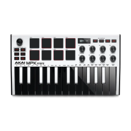 AKAIPRO Mpk Mini Mk3 Controlador MIDI con 25 Teclas Sensibles, Pads MPC, Arpegiador y Pantalla OLED