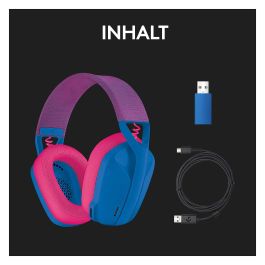 Logitech G435 Auriculares Gaming Inalámbricos Bluetooth y LIGHTSPEED Azul, Ligero, Conexión Dual para PC y Consolas