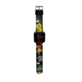 Pokemon Reloj Digital Infantil con Luz LED y Funciones, Baterías Incluidas. Diámetro 3.5cm. Edad Mínima 3 Años.