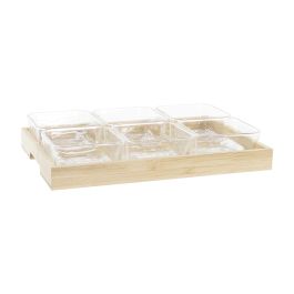 DKD Home Decor Tabla de Aperitivo Básicos, Set de 7 Piezas, Bambú y Cristal Natural, Largo 21 x Ancho 32 x Alto 6 cm, 280ml Precio: 20.50000029. SKU: S3041408