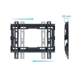 TooQ LP1043F-B Soporte de Pared Fijo para TV de 23-43 pulgadas, hasta 45 kg, Negro, 20 mm de distancia a pared, compatible VESA