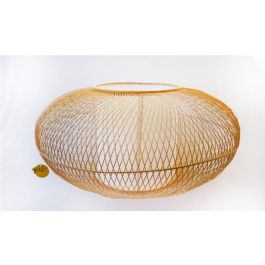 DKD Home Decor Lámpara de Techo Balines E27 Bambú Natural/Blanco 83x83x40 cm - Potencia 40W