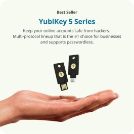 Yubico YubiKey 5C NFC Llave de Seguridad Hardware Multi-Protocolo FIDO2 U2F PIV para Autenticación de Dos Factores y Sin Contraseña Anti-Phishing