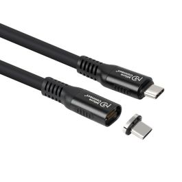 MicroConnect Cable USB4 Magnético Silicona Líquida Premium, 20Gbps, 240W, 4K, 2m, Negro