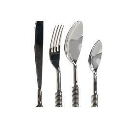 DKD Home Decor Cubertería Plateado Inox Set 16 Piezas 2 x 21.5 x 4.5 cm Apto Lavavajillas