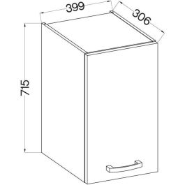 Armario alto con 1 puerta batiente - Gris mate - L 40 x P 31,6 x 72 cm - LASSEN Armario alto con 1 puerta batiente - Gris mate - L 40 x P 31,6 x 72 cm - LASSEN