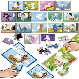 EDUCA AUC1740506778393 Puzzle Battle Jr Fantasy - 16 Puzzles Temática Fantasía para Niños a partir de 4 Años