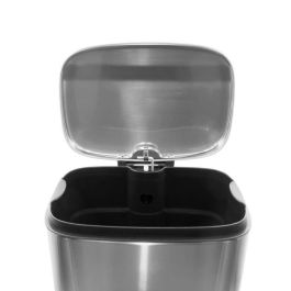 Kitchen Move ADMIRAL Papelera de Cocina Rectangular con Pedal 50L, Acero Inoxidable Cepillado, Cubo Interior y Protección para Suelos