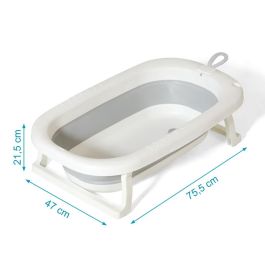 KioKids Bañera Plegable para Bebé +0 Meses con Tubo de Desagüe y Colgador de Pared