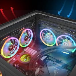 Thermaltake SWAFAN 14 RGB Radi. Fan Black TT Premium Edition 3 Pack, Ventilador 140mm, para PC, 500-2000 RPM