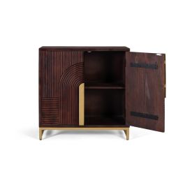 Giner y Colomer Aparador Madera Mango Nogal 73x42 cm con Detalles Dora2